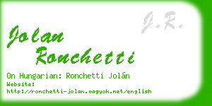 jolan ronchetti business card